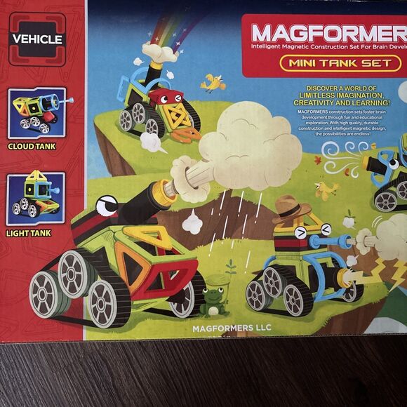 Magformers Magnetic Cruiser Mini Tank Set 27 PC 3DBrain Training 2016 STEM Retro - Picture 5 of 7